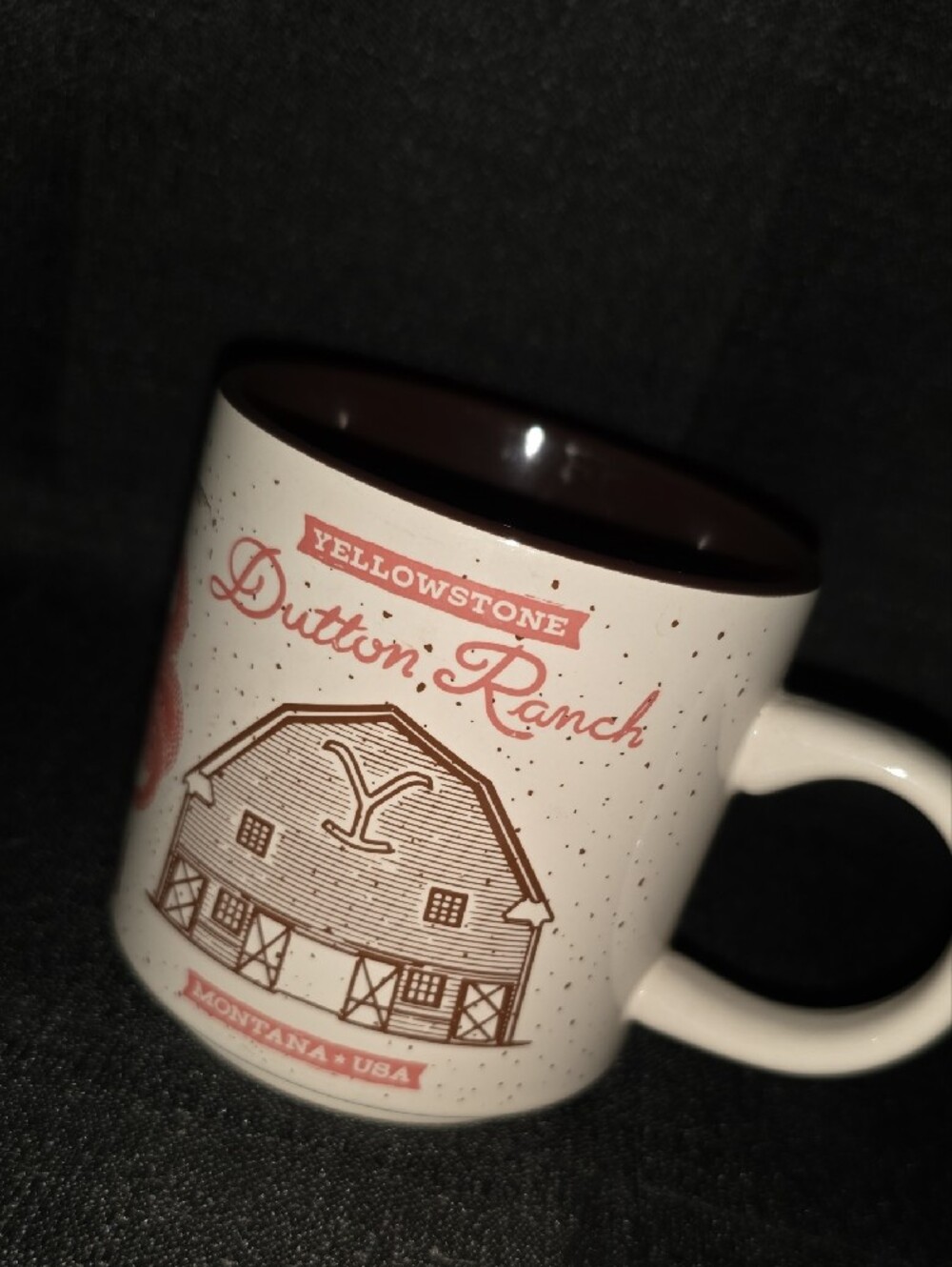 YELLOWSTONE 2023 Dutton Ranch Ivory & Brown Ceramic Coffee Mug